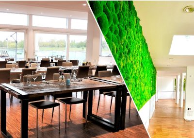 Kollege Green Room Bestuhlung und Mooswand