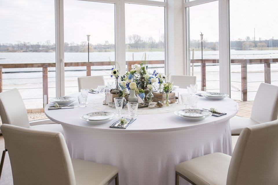Maritime Tischdeko Hochzeit Deko blau weiss