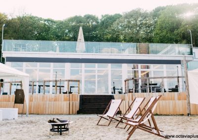 Außenbereich Hochzeit am Strand im Seepavillon am Fühlinger See
