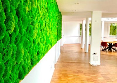 Grüne Mooswand im Green Room im Seepavillon