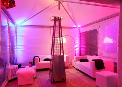 Loungebestuhlung Außenzelt im Seepavillon